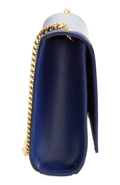 Shop Saint Laurent Medium Kate Leather Chain Shoulder Bag In Bleu