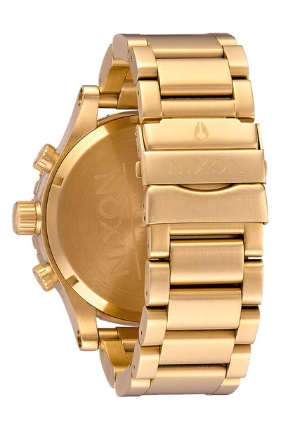 Shop Nixon 51-30 Chronograph Bracelet Watch, 51mm In All Gold
