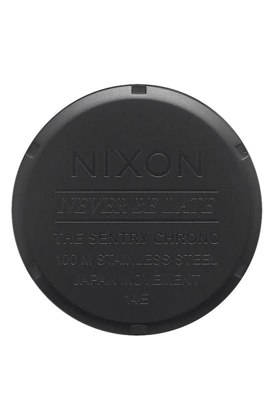 Shop Nixon Sentry Chronograph Bracelet Watch, 42mm In Matte Black / Gold