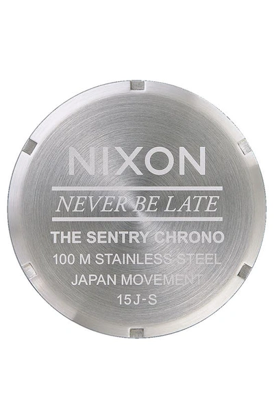Nixon Sentry Chronograph Bracelet Watch, 42mm In Black/silver