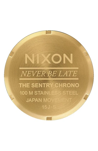 Shop Nixon Sentry Chronograph Bracelet Watch, 42mm In All Gold