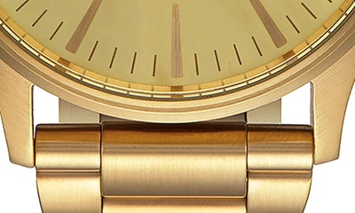 Shop Nixon Sentry Chronograph Bracelet Watch, 42mm In All Gold
