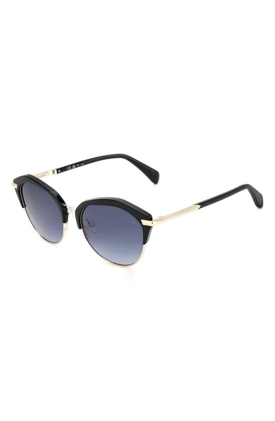 Shop Rag & Bone 55mm Gradient Round Sunglasses In Black/ Grey Shaded