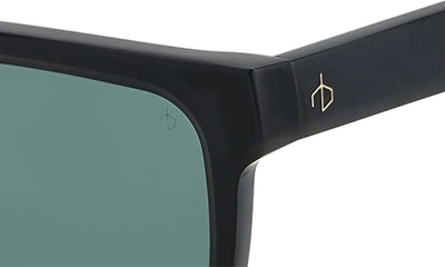 Shop Rag & Bone 54mm Rectangular Sunglasses In Matte Black/ Green