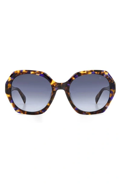 Shop Rag & Bone 55mm Gradient Round Sunglasses In Brown Blue Havana/ Grey