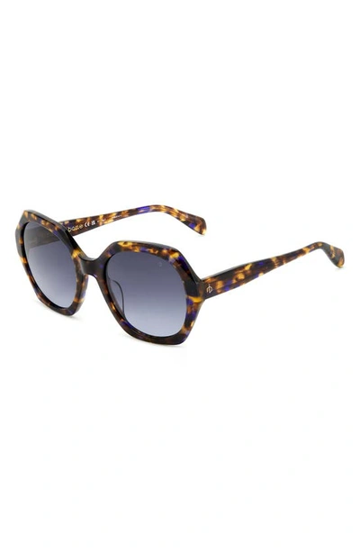Rag & Bone 55mm Gradient Round Sunglasses In Brown Blue Havana/ Grey