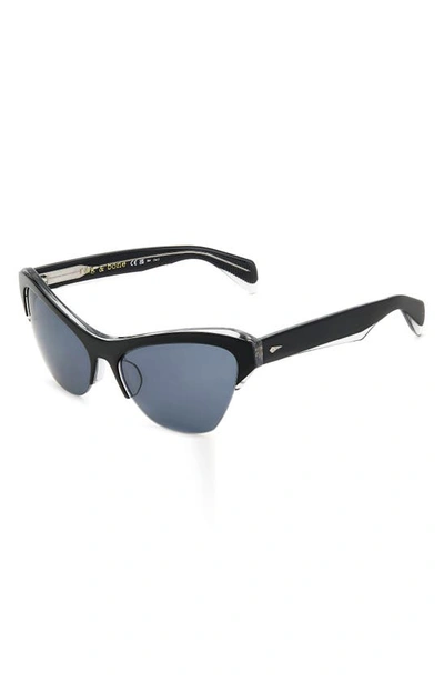 Shop Rag & Bone 61mm Cat Eye Sunglasses In Black Grey/ Grey