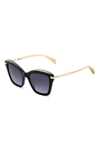 Shop Rag & Bone 53mm Cat Eye Sunglasses In Black Beige/ Grey Shaded