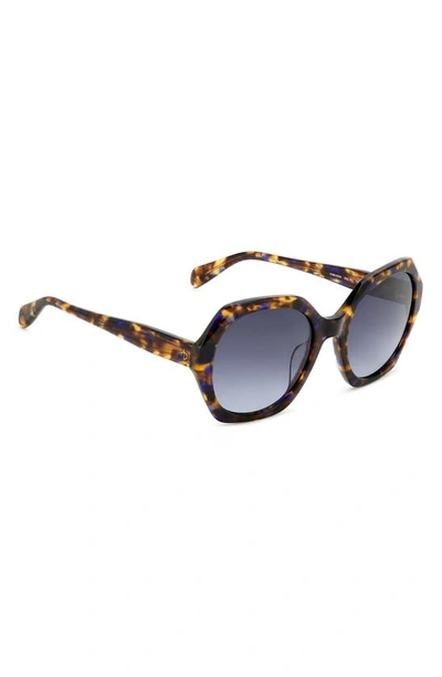 Rag & Bone 55mm Gradient Round Sunglasses In Brown Blue Havana/ Grey