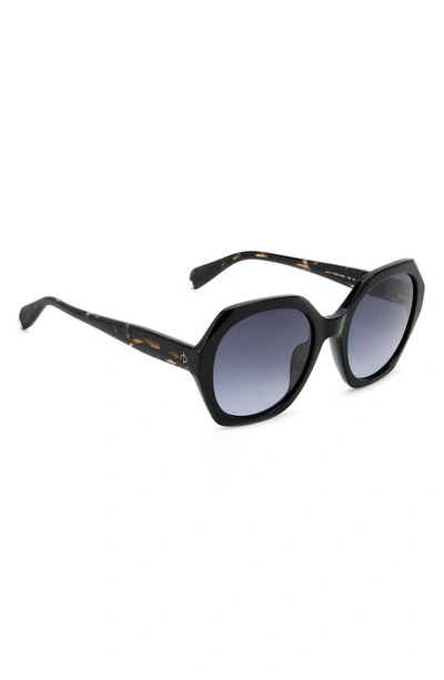 Shop Rag & Bone 55mm Gradient Round Sunglasses In Black/ Grey Shaded
