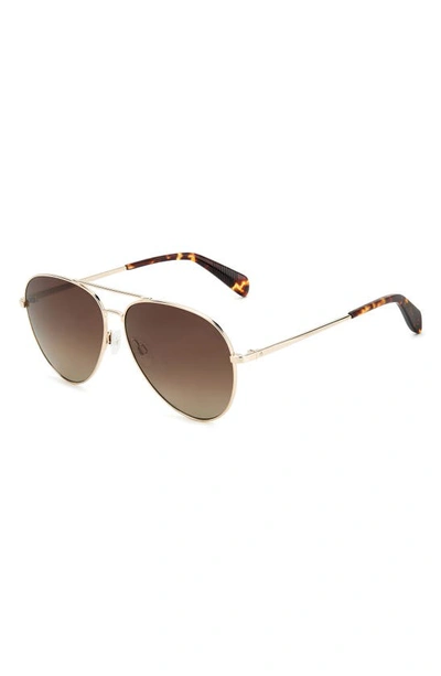 Shop Rag & Bone 59mm Aviator Sunglasses In Gold Havana/ Brown Gradient