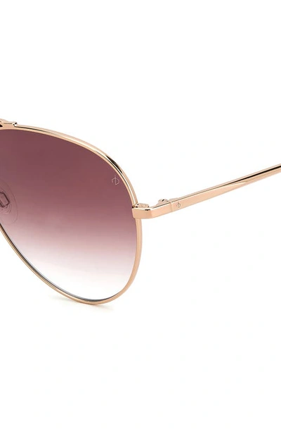 Shop Rag & Bone 59mm Aviator Sunglasses In Red Gold/ Burgundy Shaded