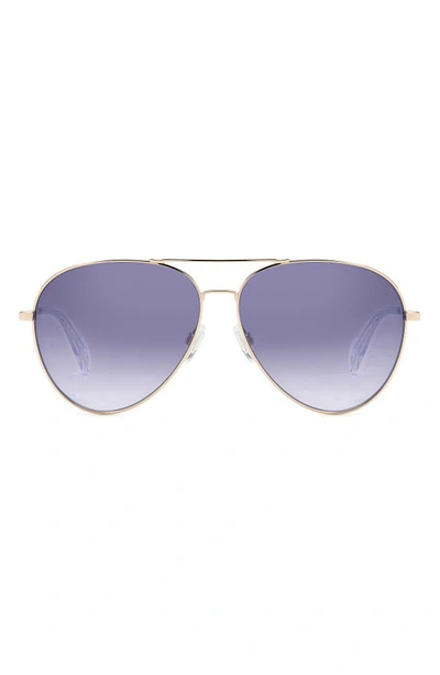 Shop Rag & Bone 59mm Aviator Sunglasses In Gold/ Grey Ms Silver