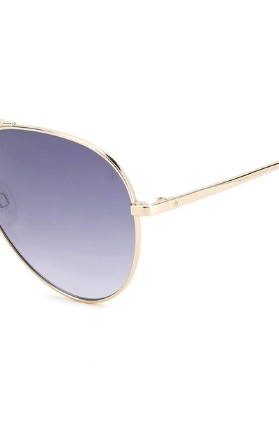 Shop Rag & Bone 59mm Aviator Sunglasses In Gold/ Grey Ms Silver