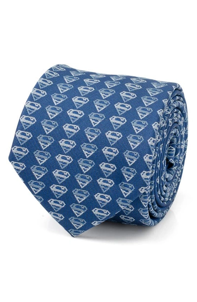 Shop Cufflinks, Inc . X Dc Comics Superman Shield Silk Blend Tie In Blue