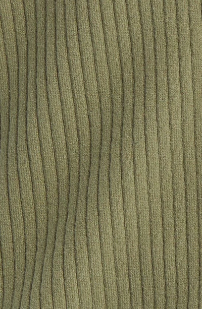 Open Edit Rib Button-up Polo Sweater In Green Lichen