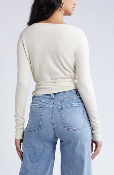 Shop Open Edit Wrap Sweater In Ivory Dove