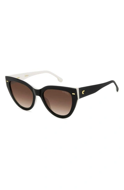 Carrera Eyewear 55mm Gradient Cat Eye Sunglasses In Black White/ Brown Gradient
