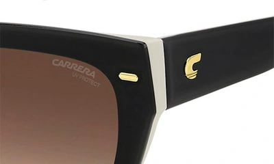 Carrera Eyewear 55mm Gradient Cat Eye Sunglasses In Black White/ Brown Gradient