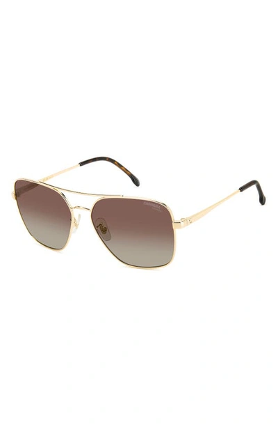 Shop Carrera Eyewear 60mm Gradient Square Sunglasses In Gold Havana/ Brown Polar