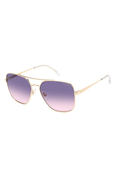 Shop Carrera Eyewear 60mm Gradient Square Sunglasses In Gold Crystal/ Mauve Pink