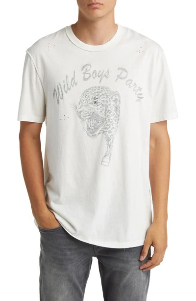 Shop Allsaints Wild Boys Cotton Graphic T-shirt In Cala White