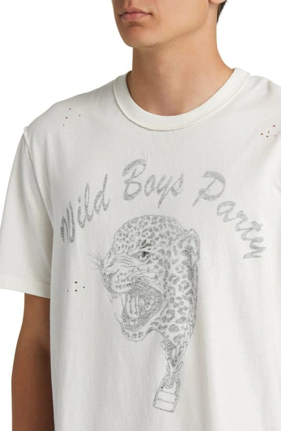 Shop Allsaints Wild Boys Cotton Graphic T-shirt In Cala White