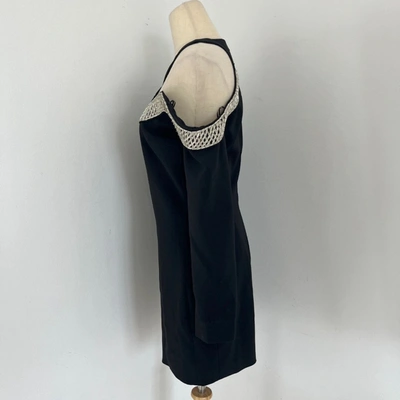 Pre-owned David Koma Black Mini Dress With Cutout Shoulder Detail
