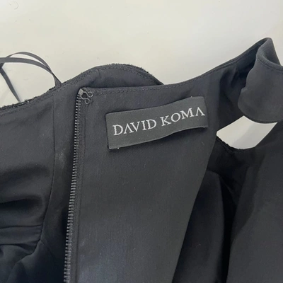 Pre-owned David Koma Black Mini Dress With Cutout Shoulder Detail