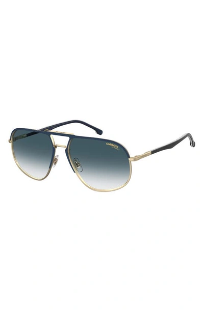 Shop Carrera Eyewear 60mm Aviator Sunglasses In Blue Gold/ Blue Shaded