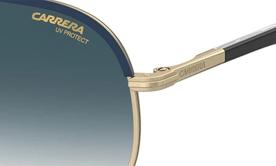 Shop Carrera Eyewear 60mm Aviator Sunglasses In Blue Gold/ Blue Shaded