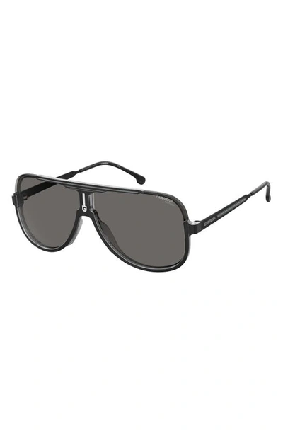 Shop Carrera Eyewear 64mm Oversize Aviator Sunglasses In Black Grey/ Gray Polar