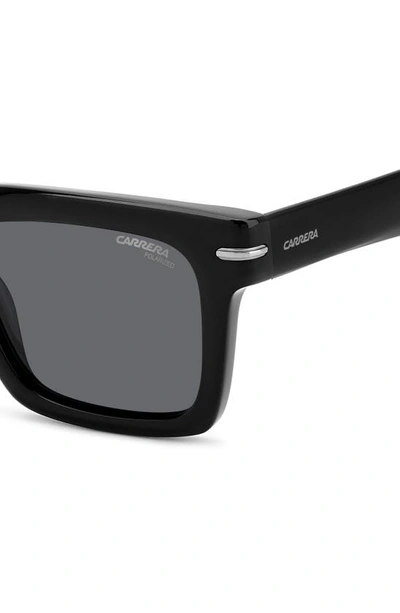 Shop Carrera Eyewear 52mm Rectangular Sunglasses In Black/ Gray Polar