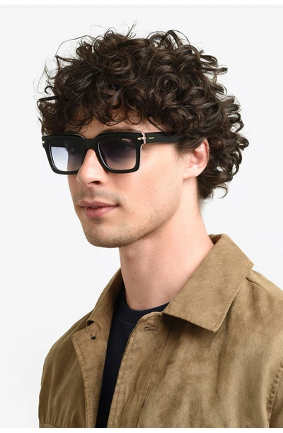Shop Carrera Eyewear 52mm Rectangular Sunglasses In Black/ Gray Polar