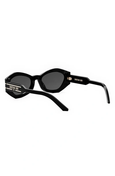 Shop Dior 'signature B1u 55mm Butterfly Sunglasses In Shiny Black / Smoke