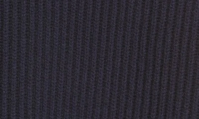Shop Totême Wrapped Neck Rib Wool Sweater In Navy
