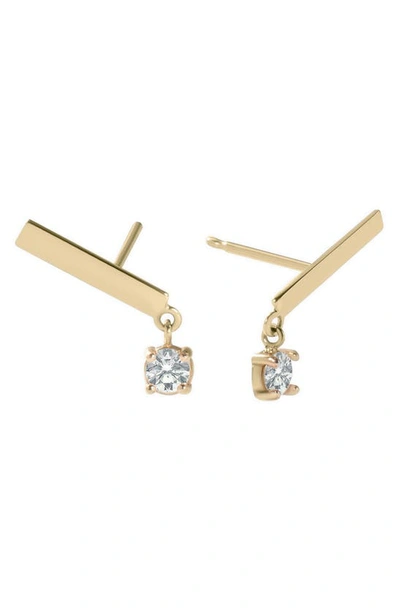 Shop Lana Dangle Diamond Bar Stud Earrings In Yellow Gold