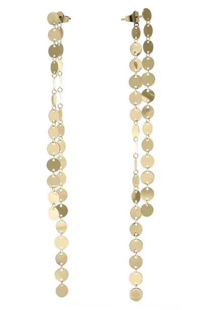 Shop Lana Laser Disc Front/back Earrings In Yellow Gold