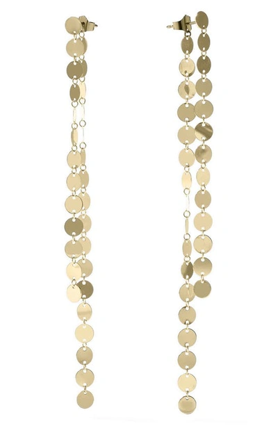 Lana Jewelry 14k Yellow Gold Disc Chain Front To Back Drop Earrings