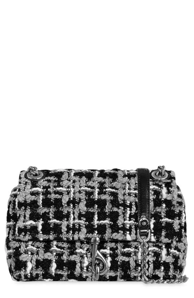 Shop Rebecca Minkoff Edie Tweed Convertible Crossbody Bag In Nero/ Black