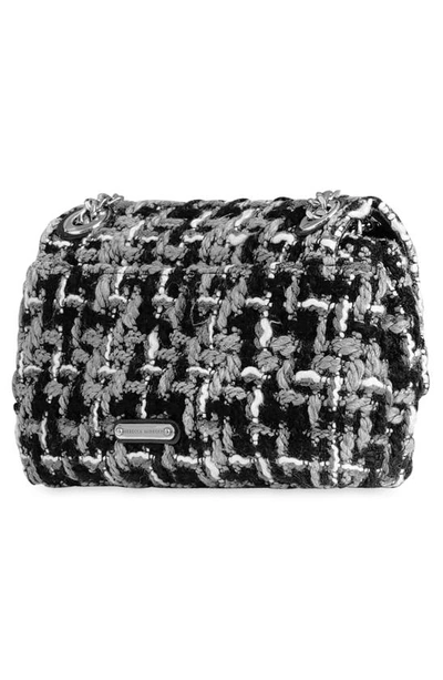 Shop Rebecca Minkoff Edie Tweed Convertible Crossbody Bag In Nero/ Black