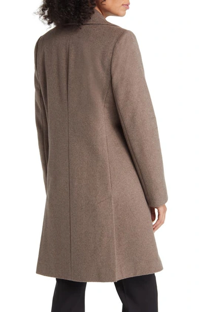 Via Spiga Walker Single Breasted Wool Blend Coat In Portabello