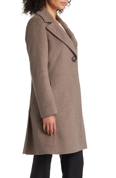 Via Spiga Walker Single Breasted Wool Blend Coat In Portabello