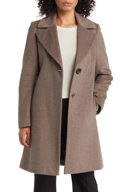 Via Spiga Walker Single Breasted Wool Blend Coat In Portabello