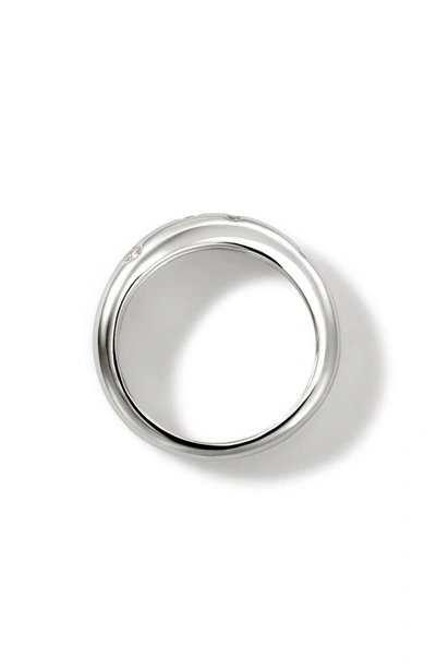 John Hardy Surf Diamond Band Ring In Silver