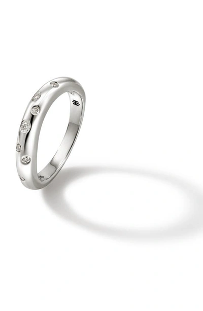 John Hardy Surf Diamond Band Ring In Silver