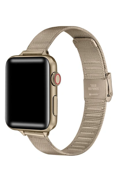 Shop The Posh Tech Blake Stainless Steel Mesh Apple Watch® Watchband In New Gold