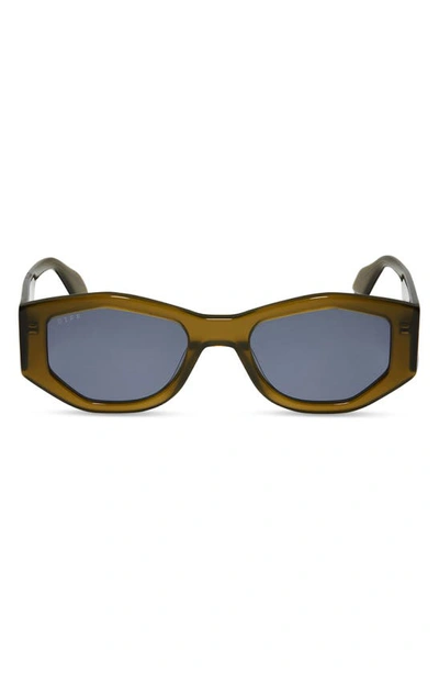 Shop Diff Zeo 52mm Geometric Sunglasses In Olive/ Grey