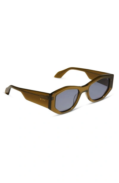 Shop Diff Zeo 52mm Geometric Sunglasses In Olive/ Grey