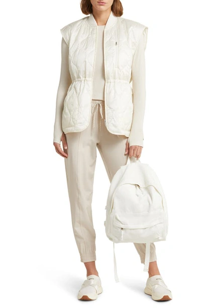 Shop Zella Quilted Insulated Vest In Ivory Egret